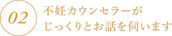 2.不妊カウンセラーがじっくりとお話を伺います