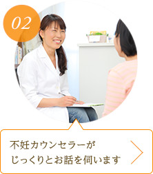 不妊カウンセラーがじっくりとお話を伺います
